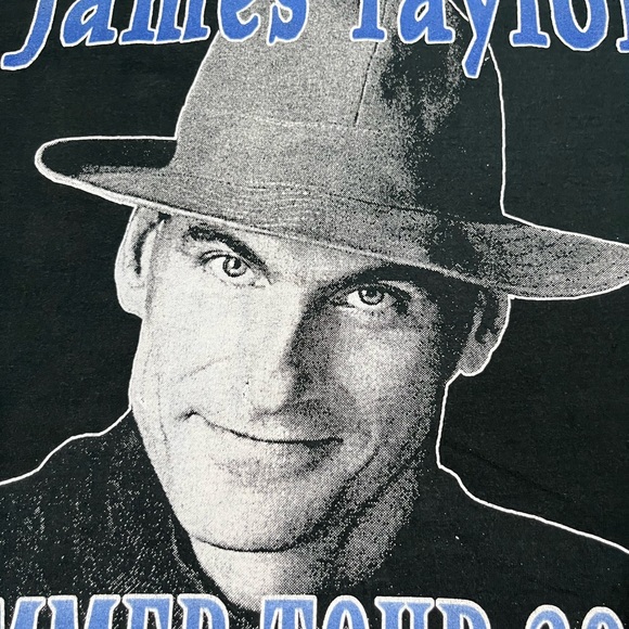 🎸 '05 James Taylor Artist Blue Embroider Text Summer Tour Lot 2005 Cotton Tee - Picture 4 of 15
